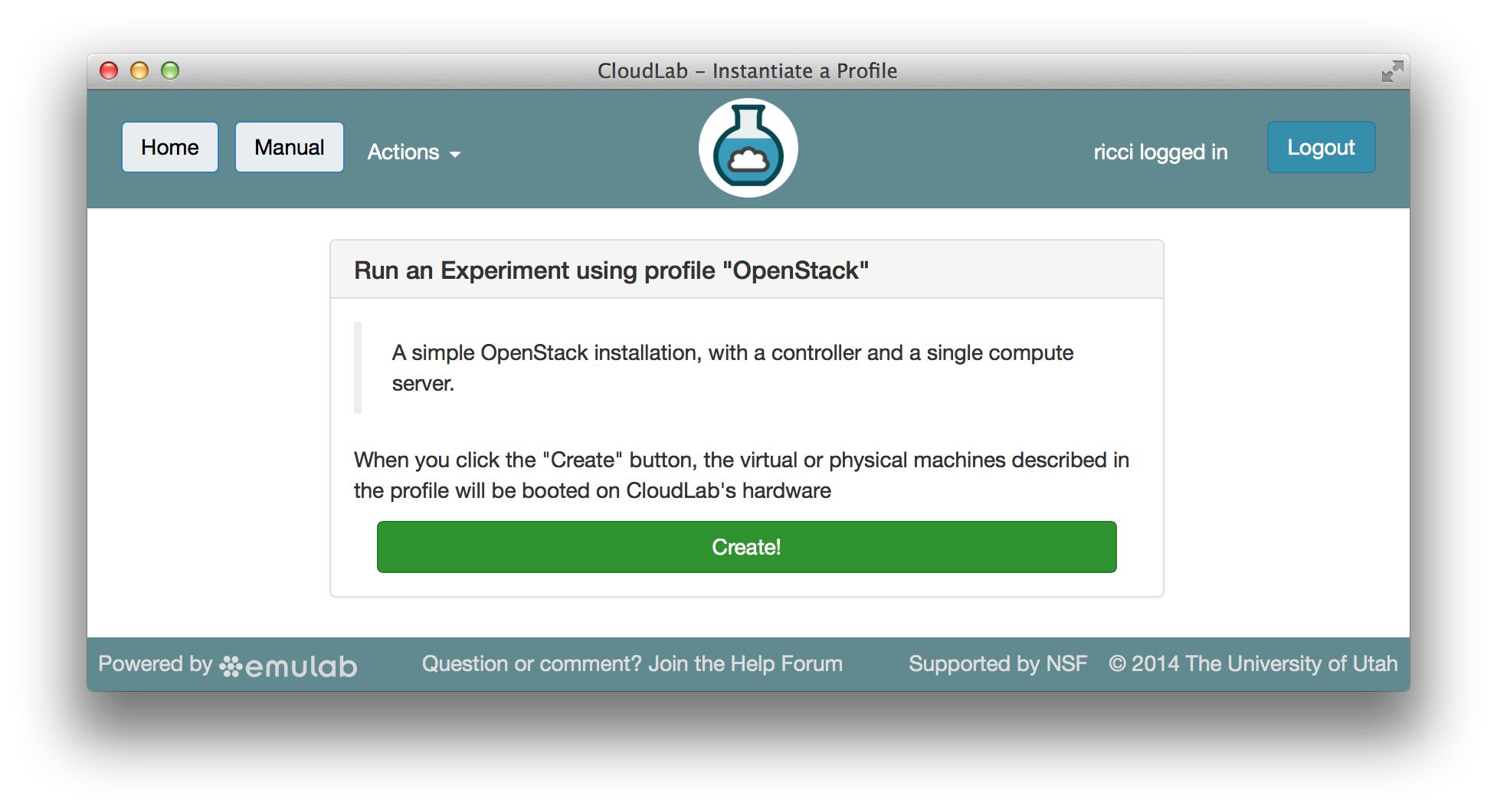 CloudLab Profile for OpenStack