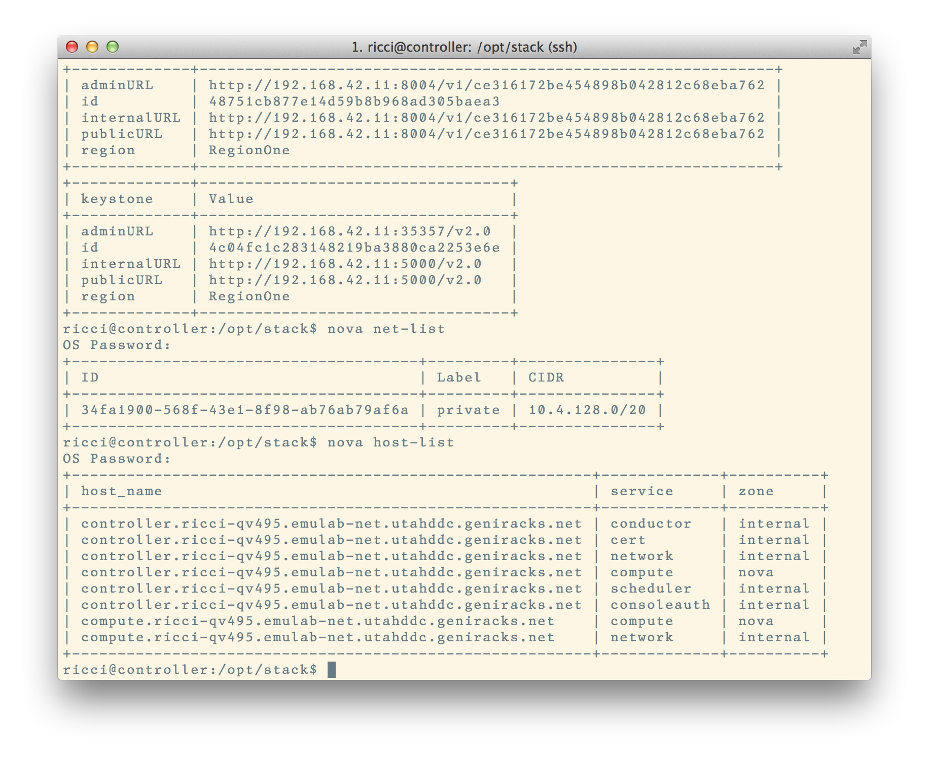 Shell on OpenStack Controller